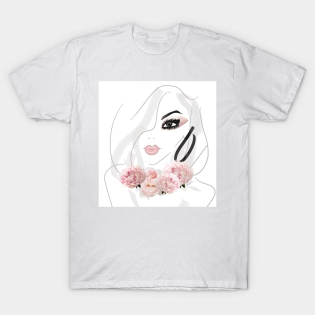 chic fashion illustration girl T-Shirt by chandelier2137